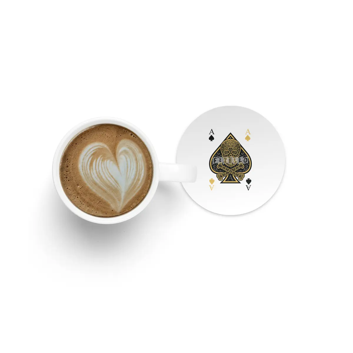 Poker Ace Of Spades Skull Las Vegas Gift Bardak Altlığı