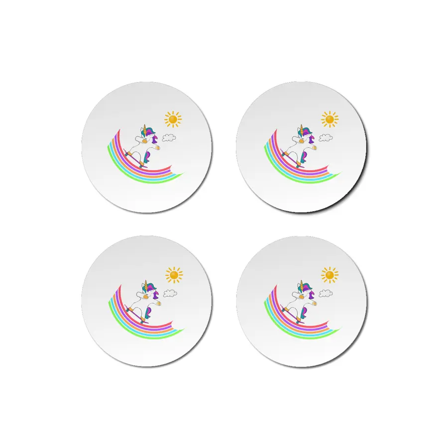 Skateboard Dab Dabbing Unicorn Skater Shirt Bardak Altlığı