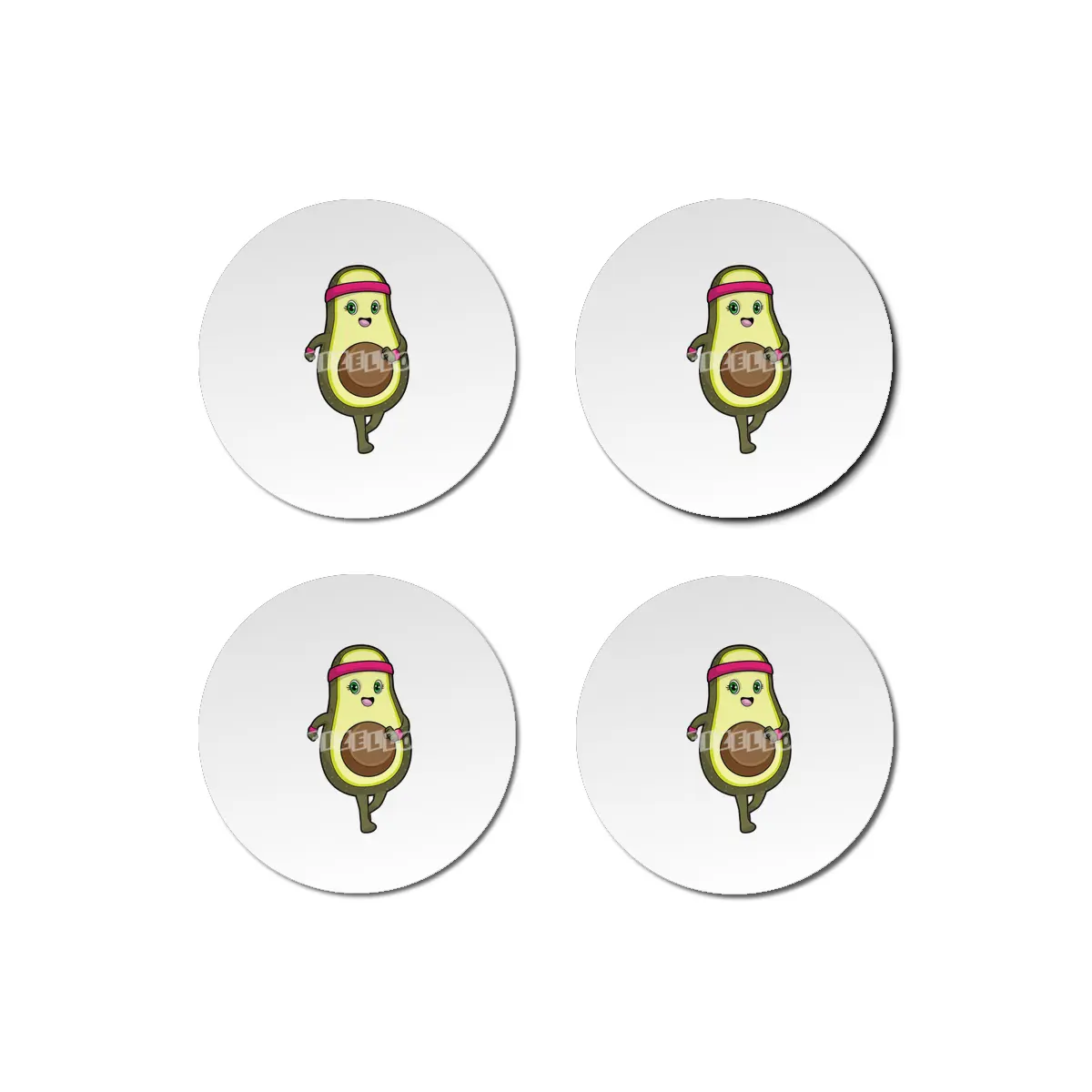 Avocado at Jogging with Headband Bardak Altlığı