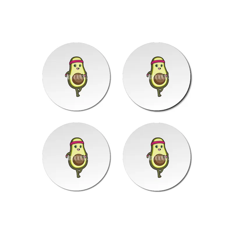 Avocado at Jogging with Headband Bardak Altlığı