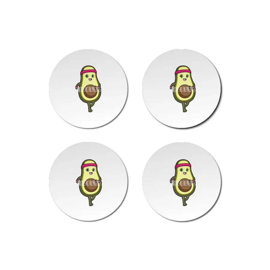Avocado at Jogging with Headband Bardak Altlığı