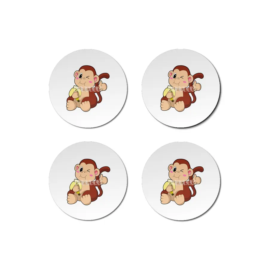 Baby Monkey with Banana Bardak Altlığı