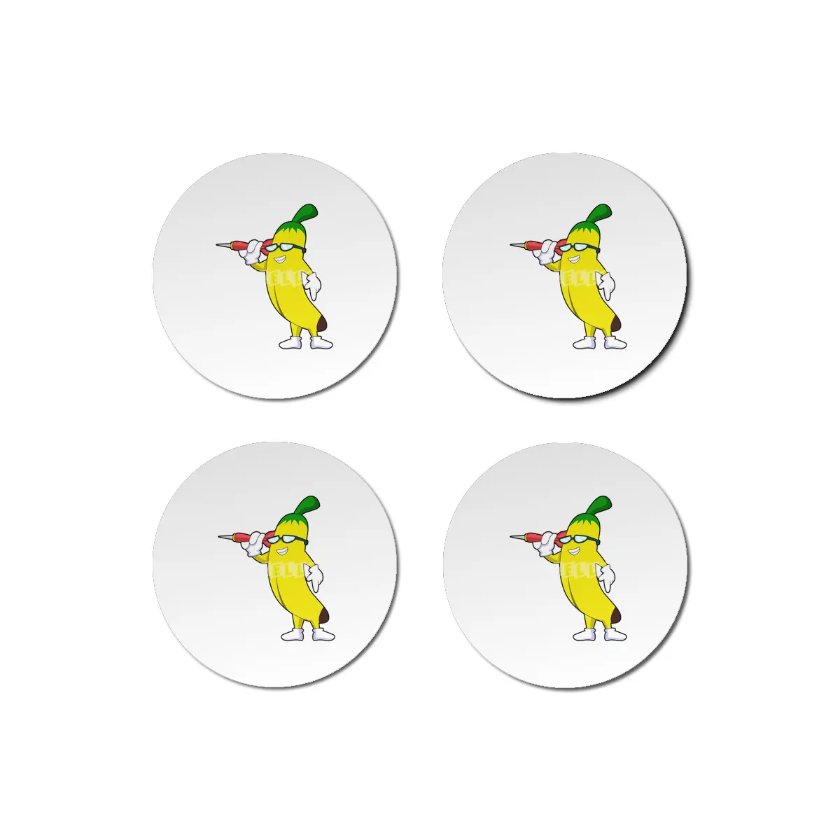 Banana at Darts with Dart Bardak Altlığı