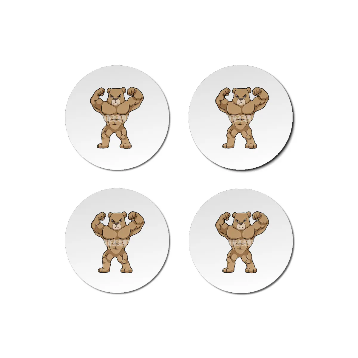 Bear as Bodybuilder with big Muscles Bardak Altlığı