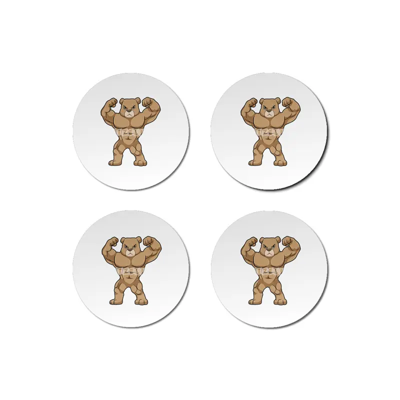 Bear as Bodybuilder with big Muscles Bardak Altlığı