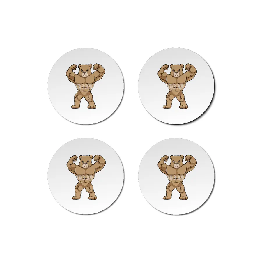 Bear as Bodybuilder with big Muscles Bardak Altlığı