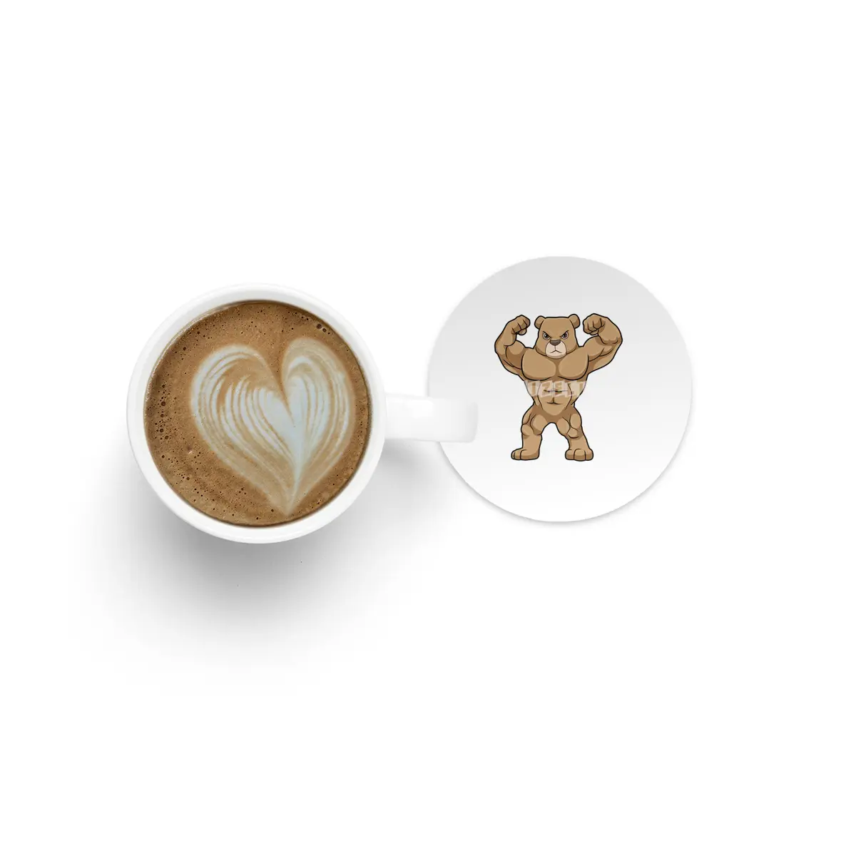 Bear as Bodybuilder with big Muscles Bardak Altlığı