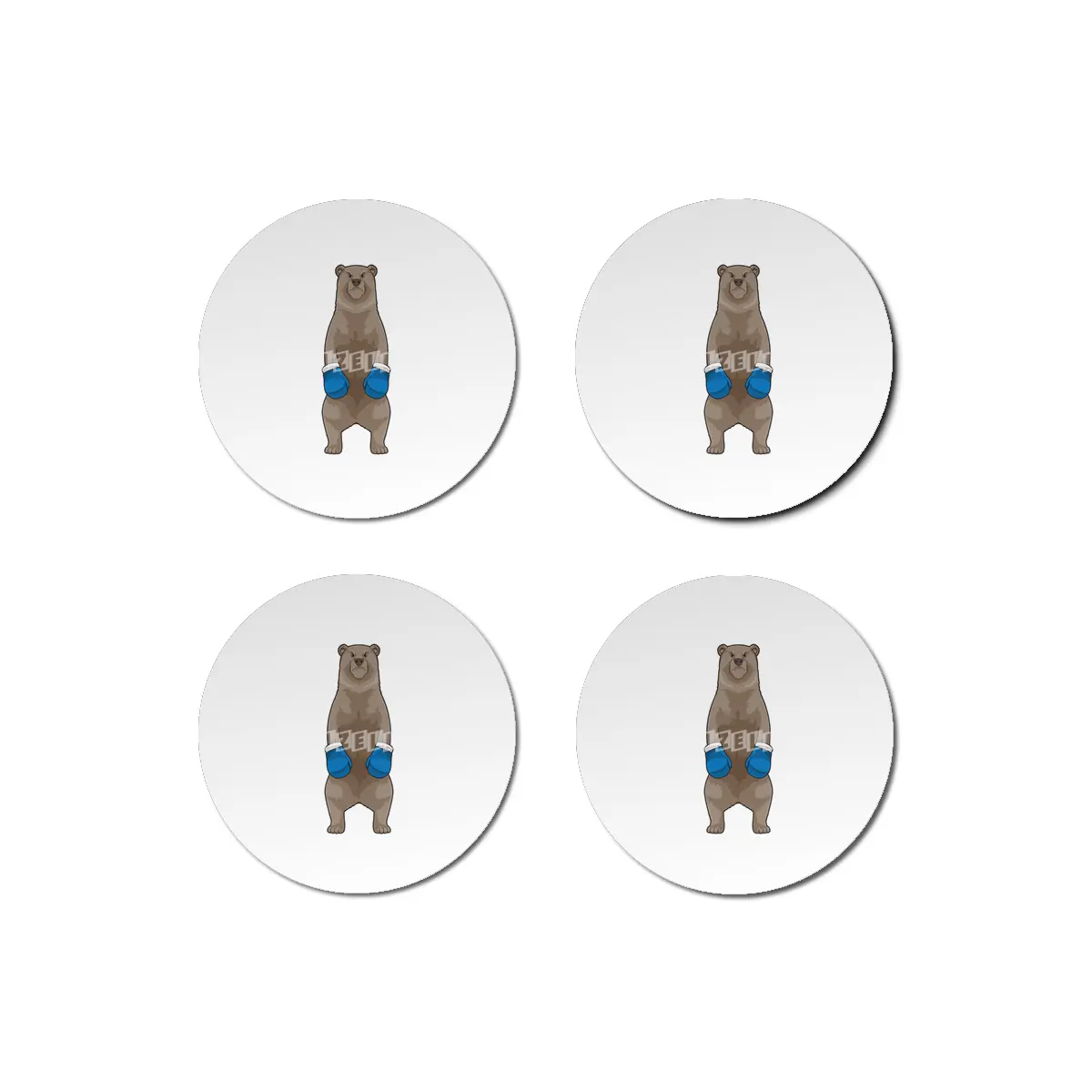 Bear as Boxer with Boxing gloves Bardak Altlığı