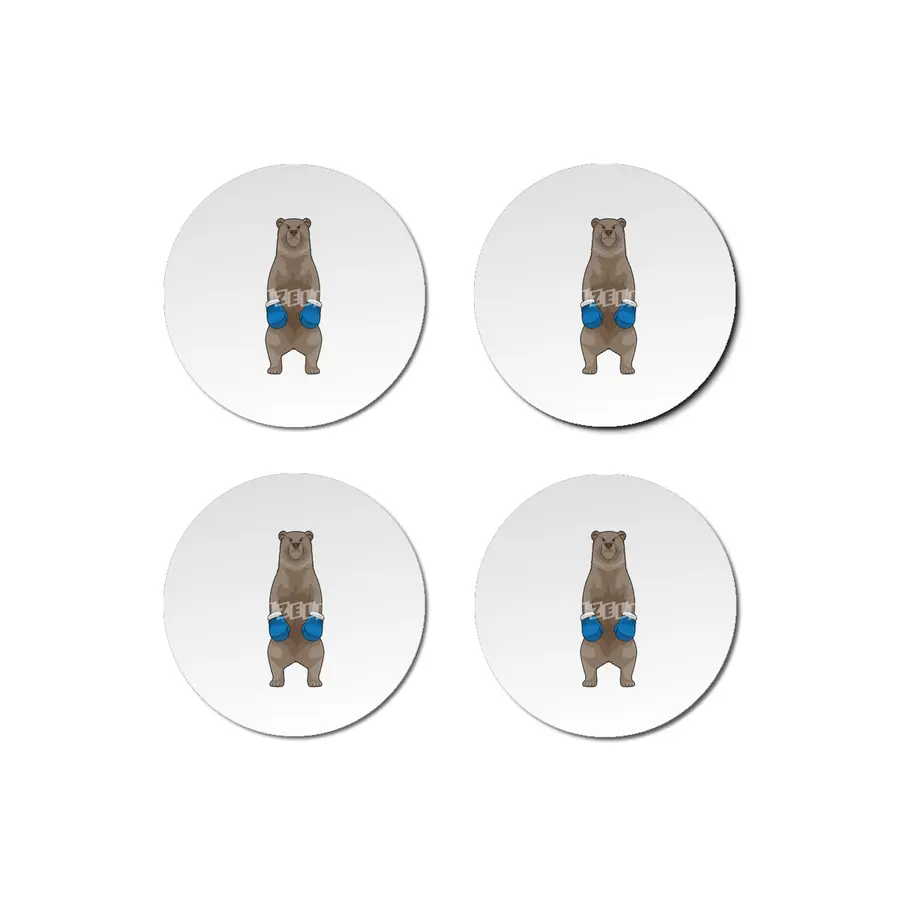 Bear as Boxer with Boxing gloves Bardak Altlığı