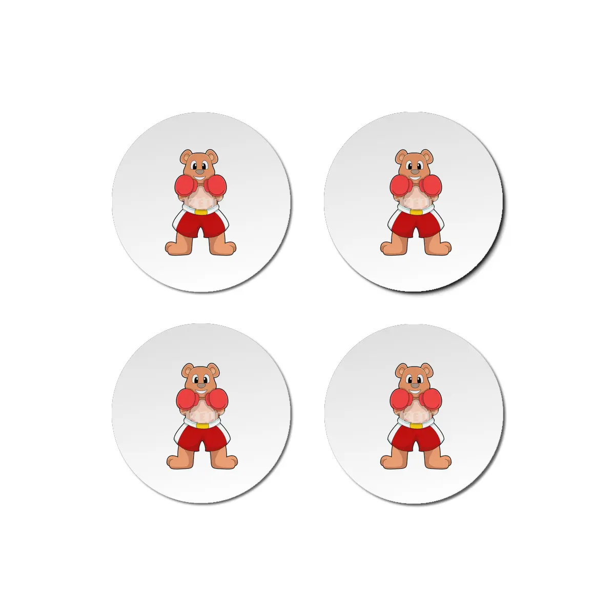 Bear as Boxer with Boxing gloves Bardak Altlığı