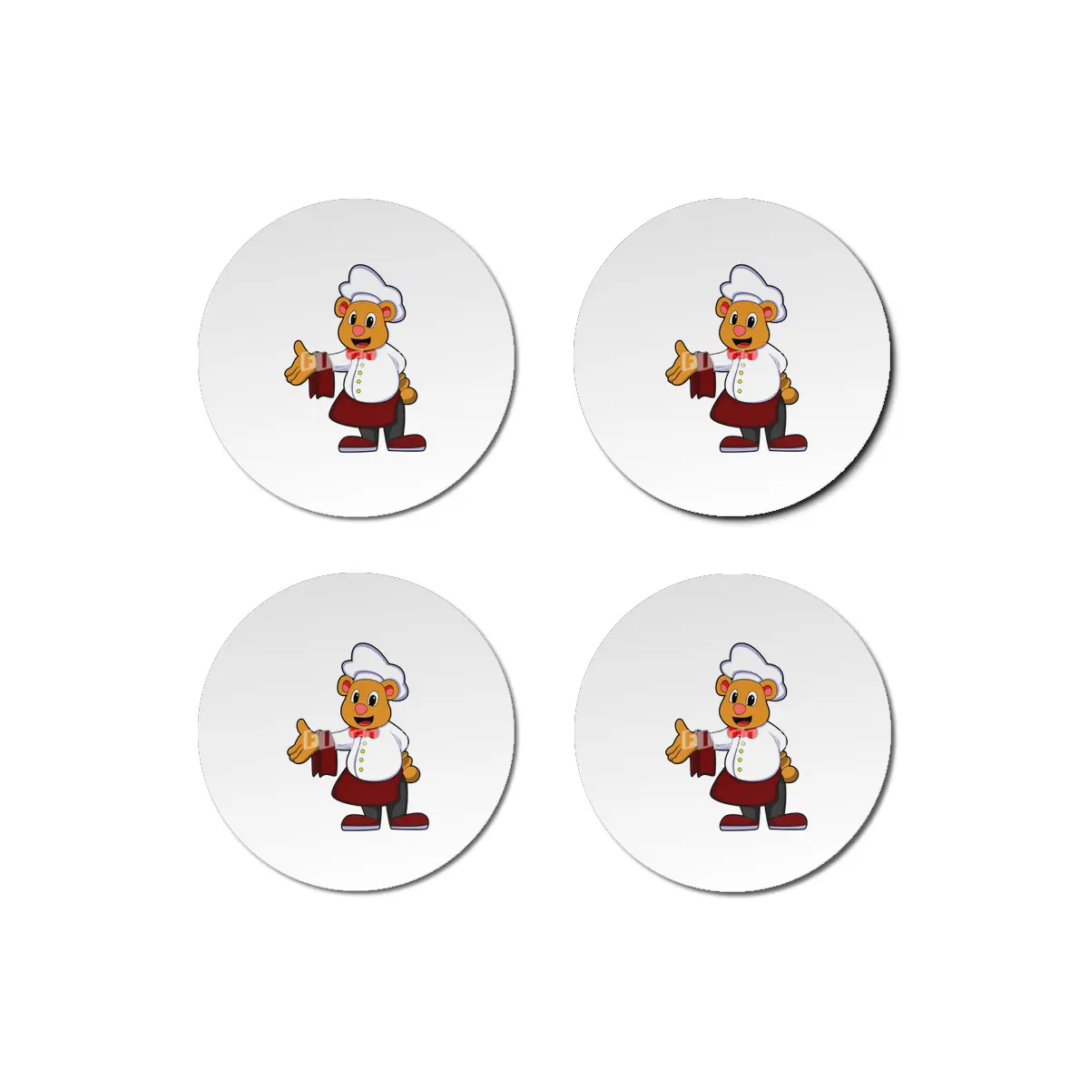 Bear as Cook with a Chef's hat Bardak Altlığı