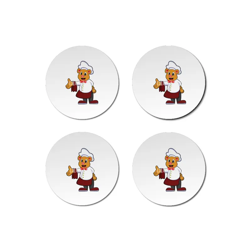Bear as Cook with a Chef's hat Bardak Altlığı
