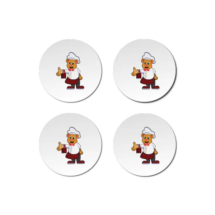 Bear as Cook with a Chef's hat Bardak Altlığı