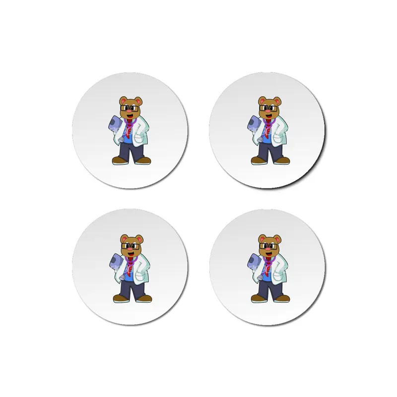 Bear as Doctor with Stethoscope Bardak Altlığı