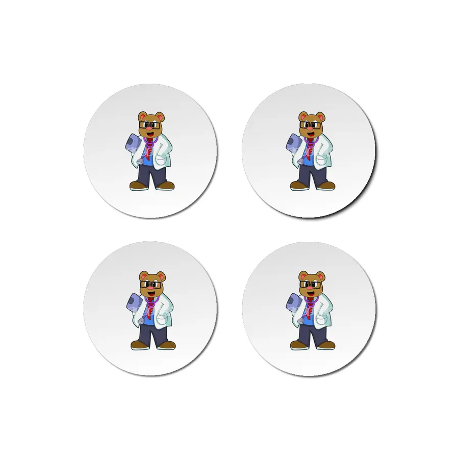 Bear as Doctor with Stethoscope Bardak Altlığı