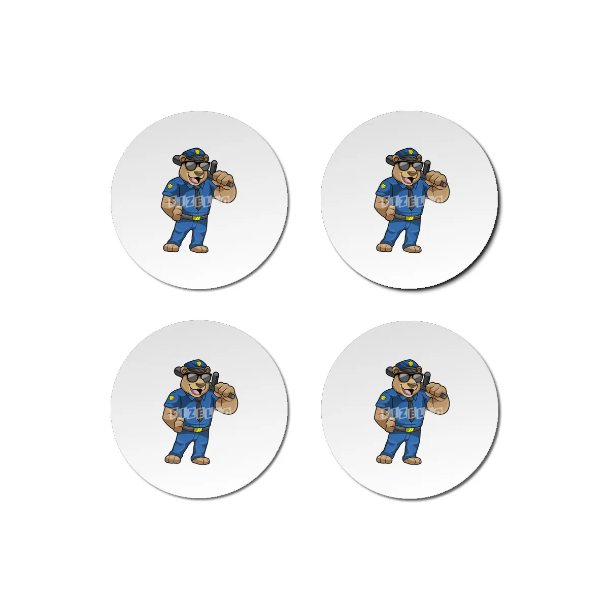 Bear as Police officer with Police uniform & Baton Bardak Altlığı