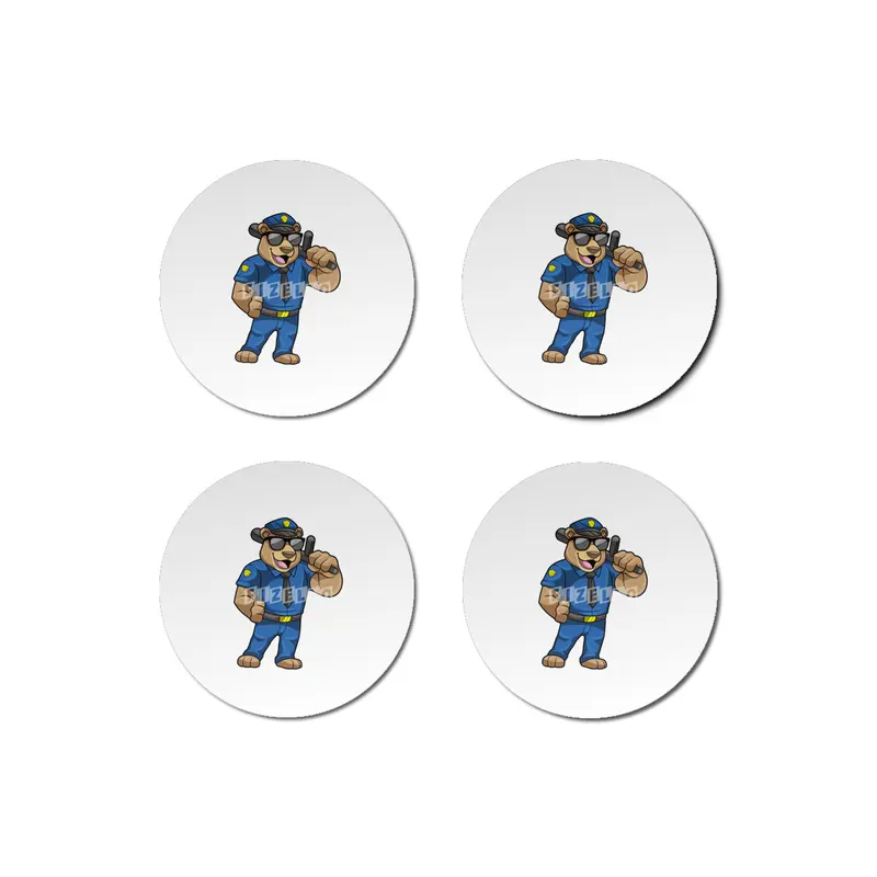 Bear as Police officer with Police uniform & Baton Bardak Altlığı