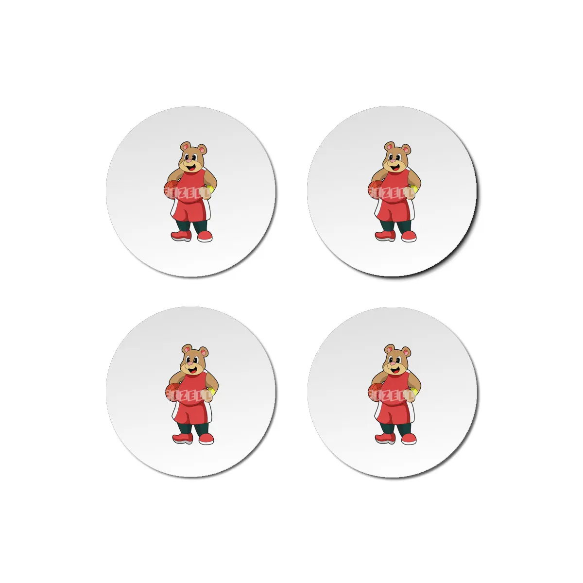 Bear at Basketball Sports Bardak Altlığı