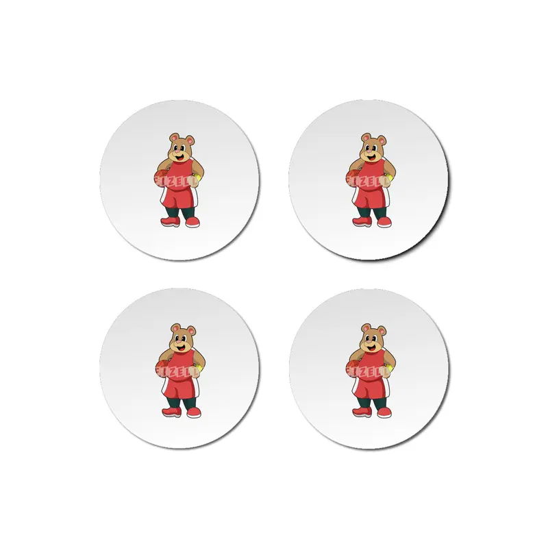 Bear at Basketball Sports Bardak Altlığı
