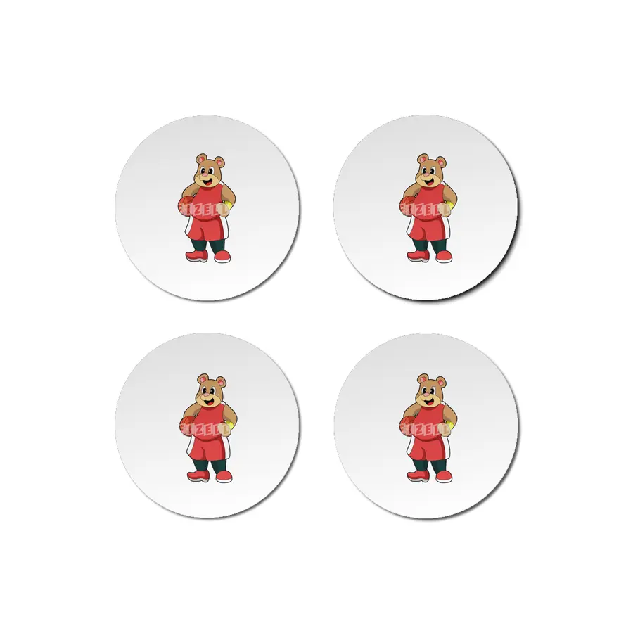 Bear at Basketball Sports Bardak Altlığı