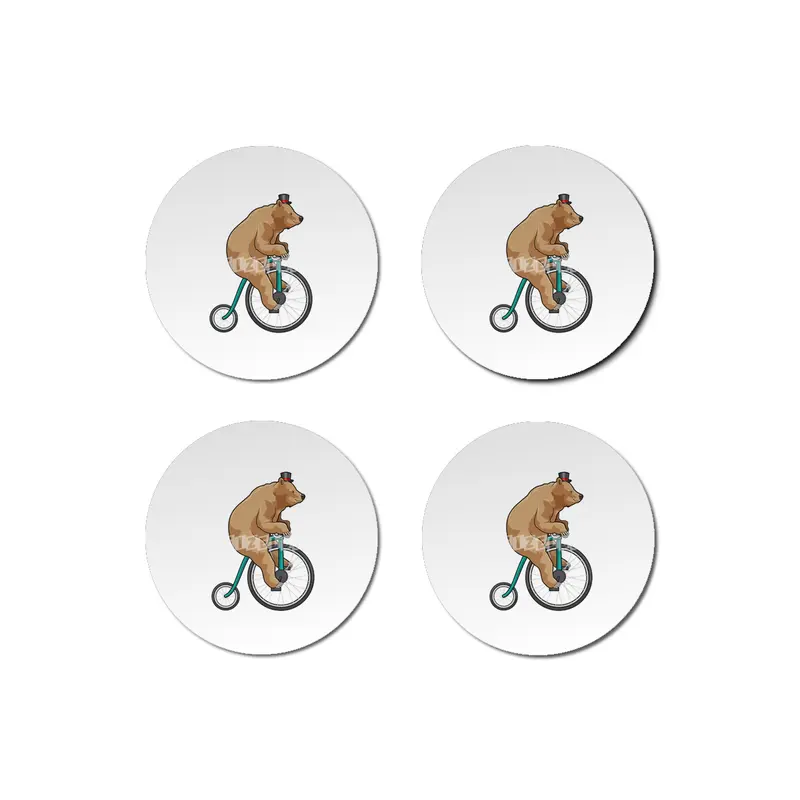 Bear at Circus with Bicycle Bardak Altlığı