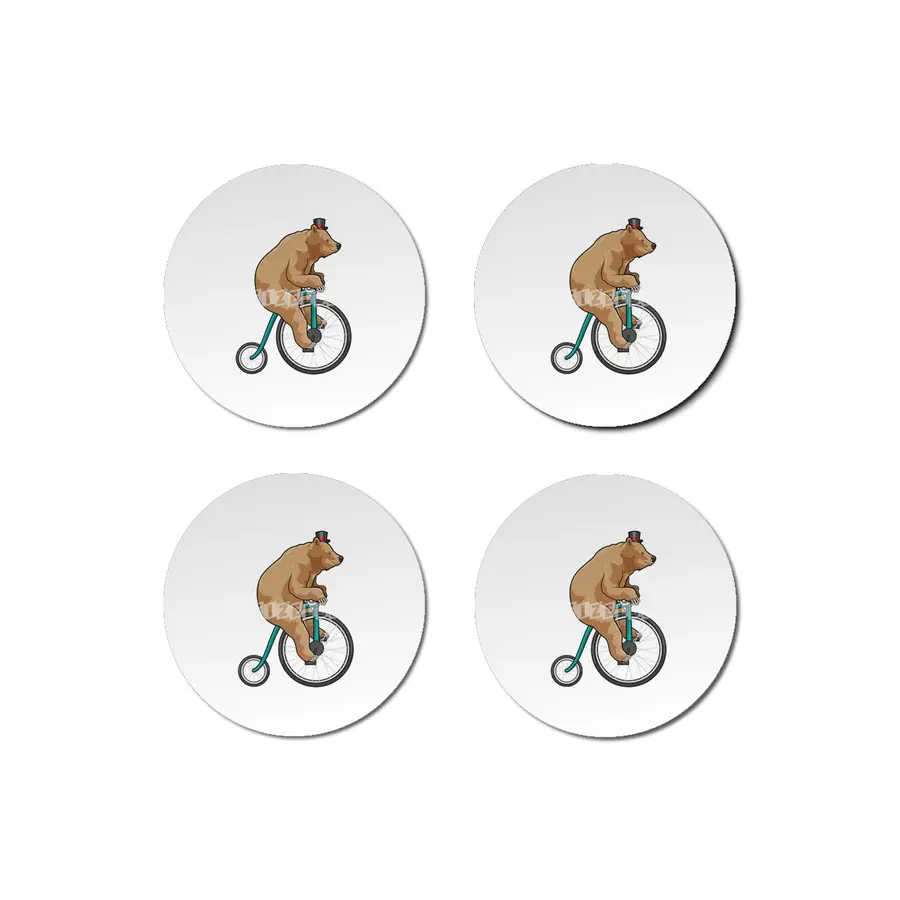 Bear at Circus with Bicycle Bardak Altlığı