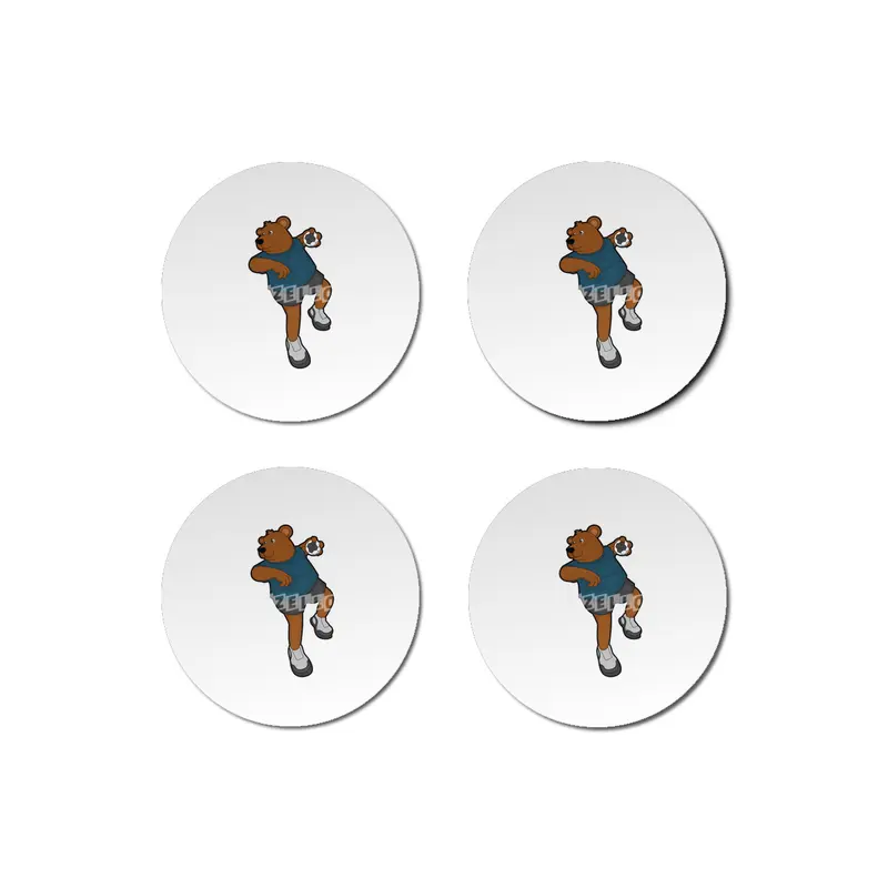 Bear at Handball player with Handball Bardak Altlığı