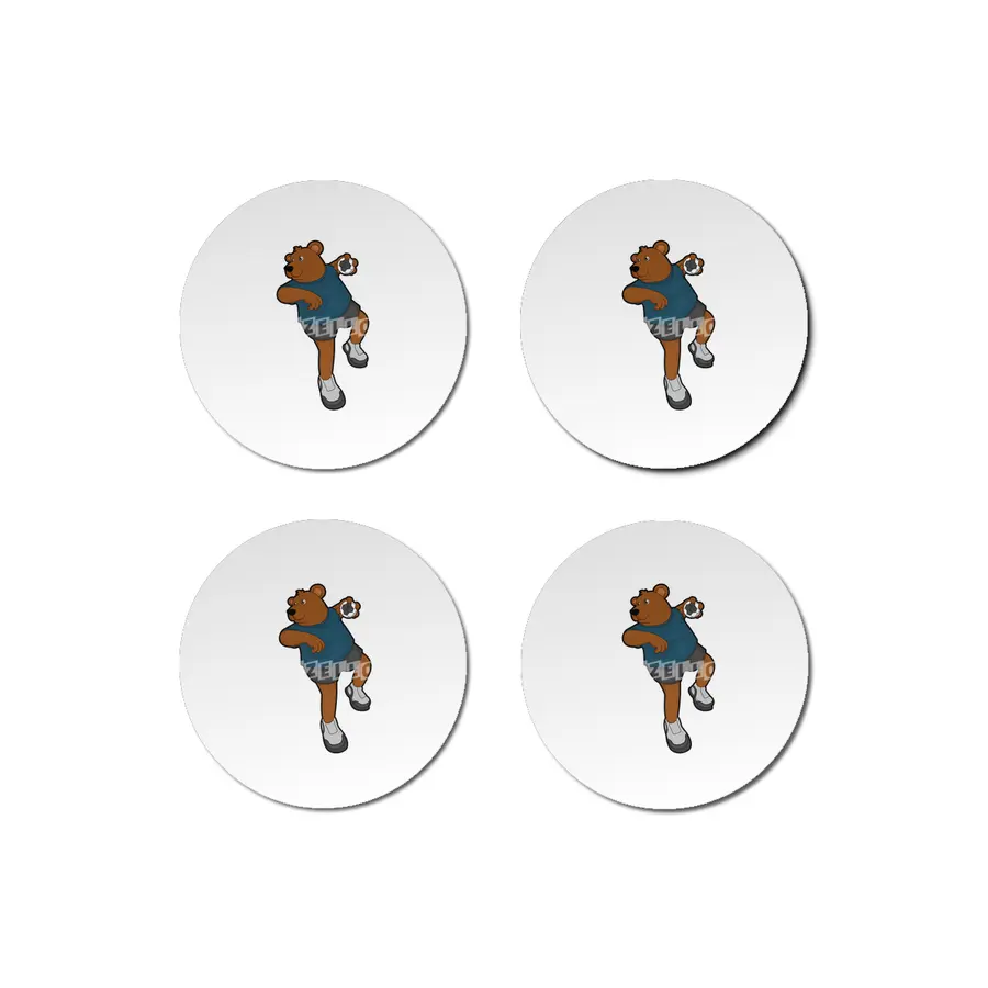 Bear at Handball player with Handball Bardak Altlığı