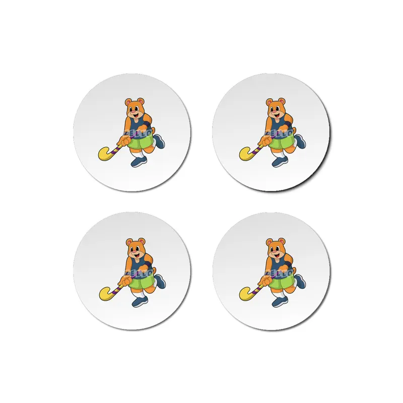 Bear at Hockey with Hockey bat Bardak Altlığı