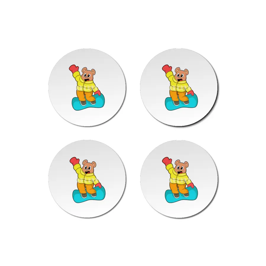Bear at Snowboard Sports Bardak Altlığı