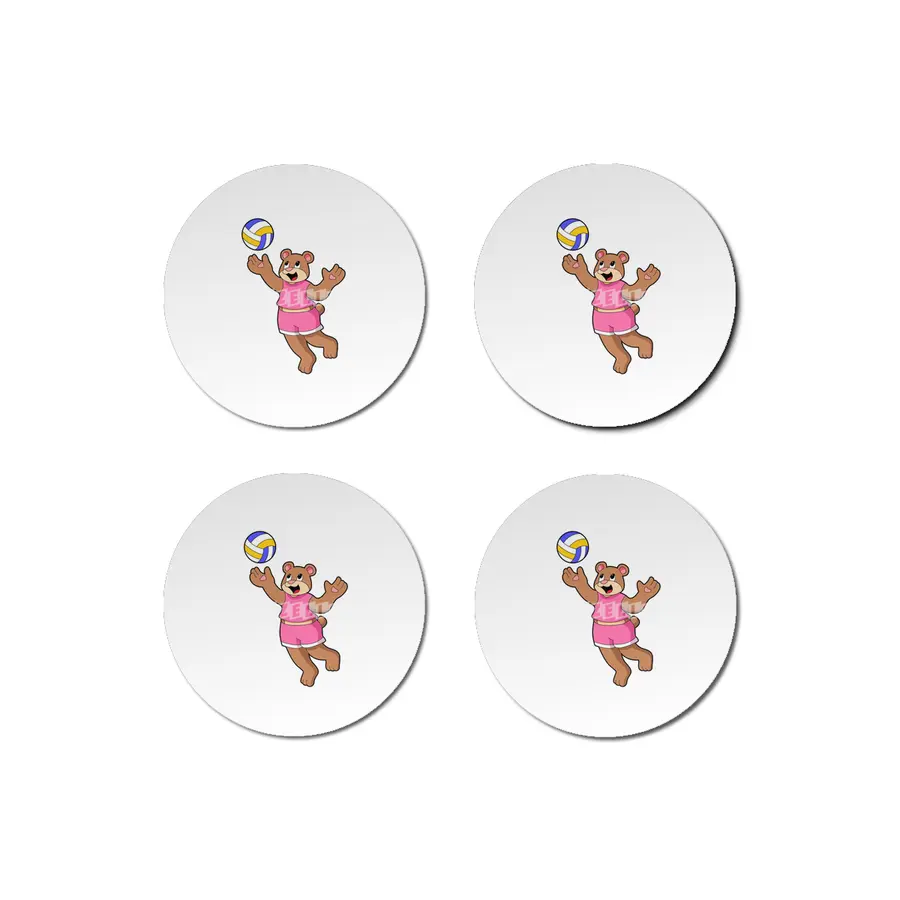 Bear at Volleyball Sports Bardak Altlığı