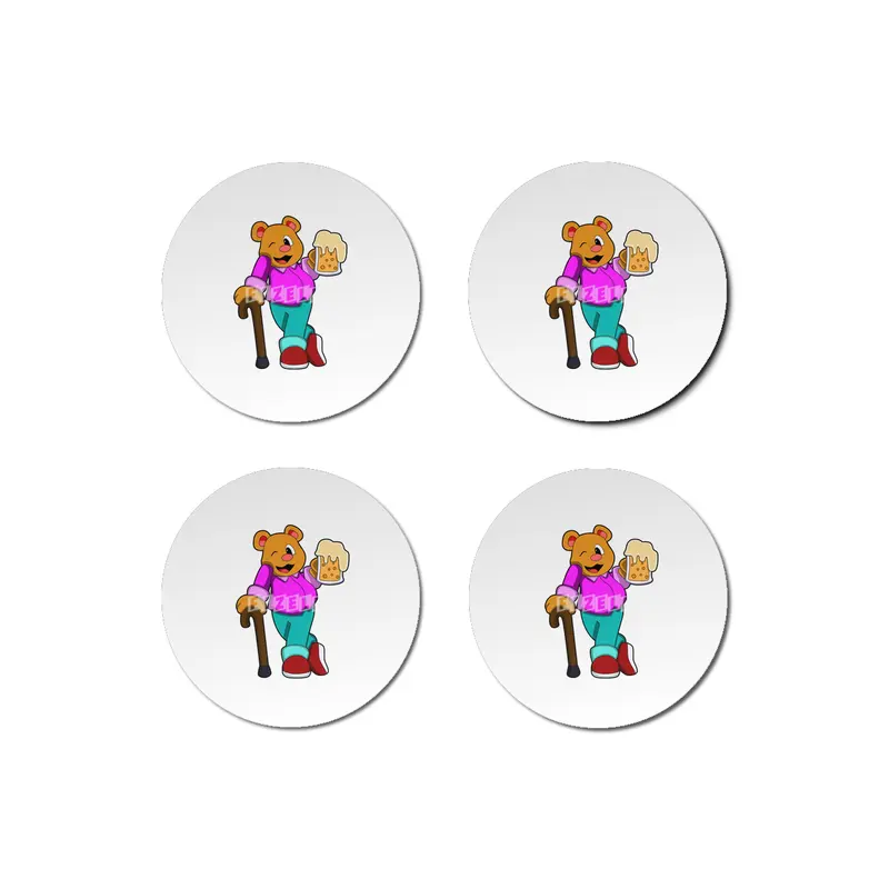 Bear with Glass of Beer & Walkingstick Bardak Altlığı