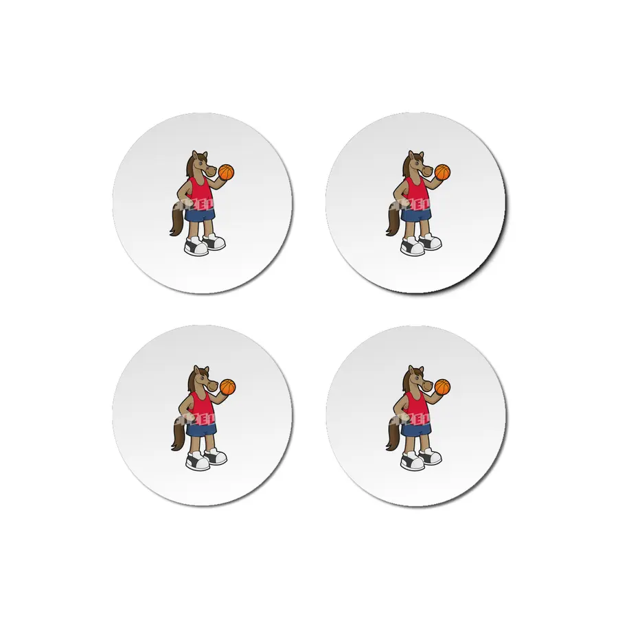 Horse as Basketball player with Basketball Bardak Altlığı