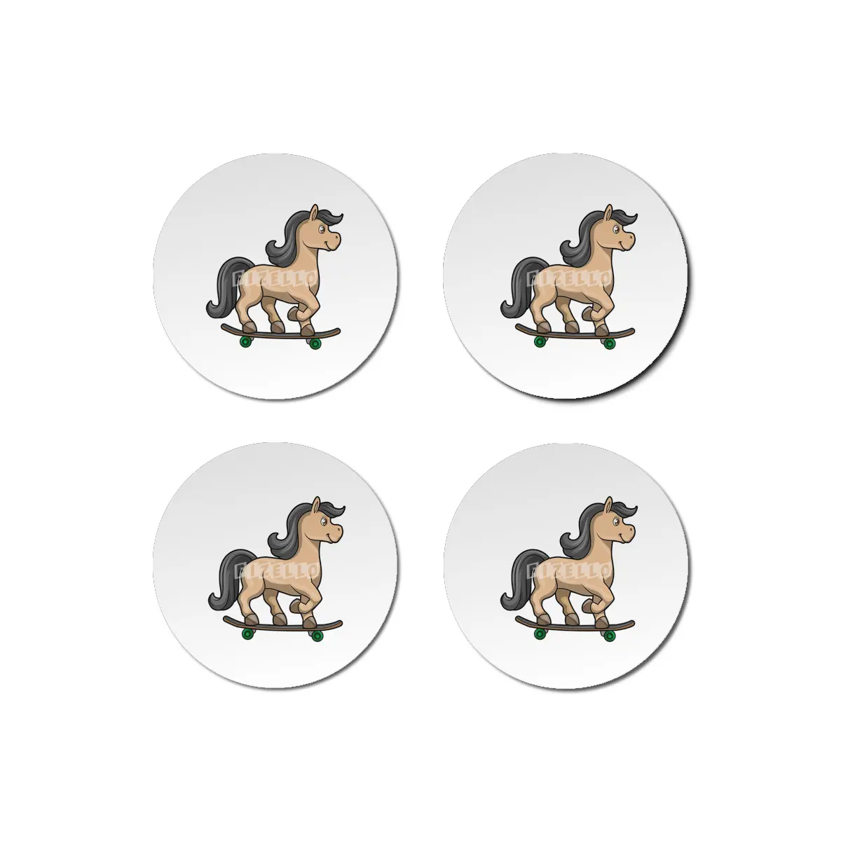 Horse as Skater with Skateboard Bardak Altlığı