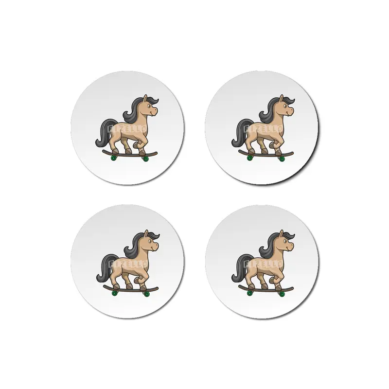 Horse as Skater with Skateboard Bardak Altlığı
