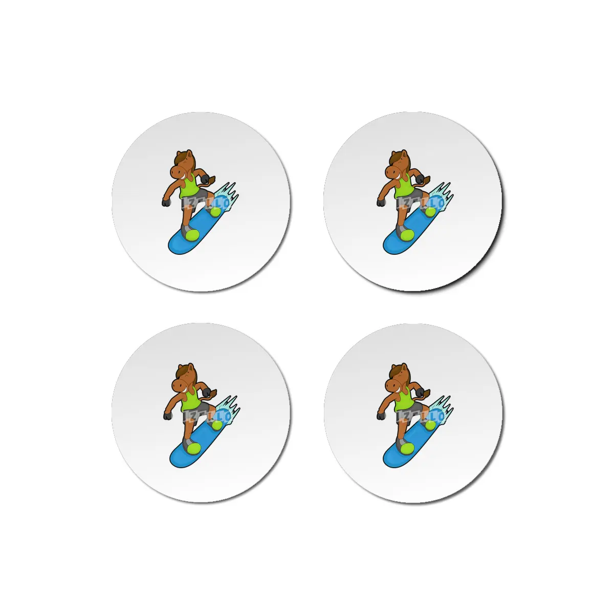 Horse as Snowboarder with Snowboard Bardak Altlığı