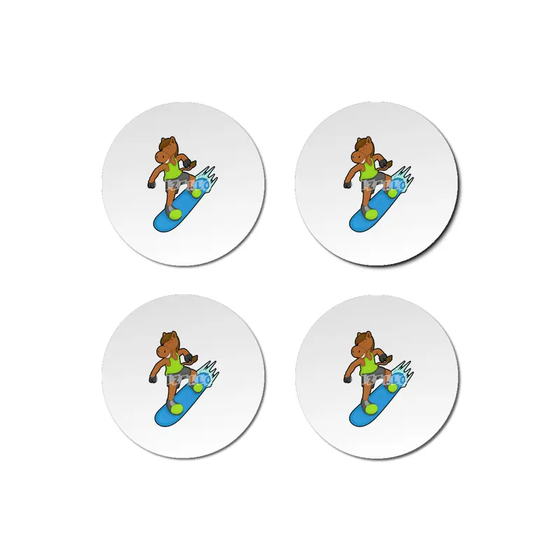 Horse as Snowboarder with Snowboard Bardak Altlığı