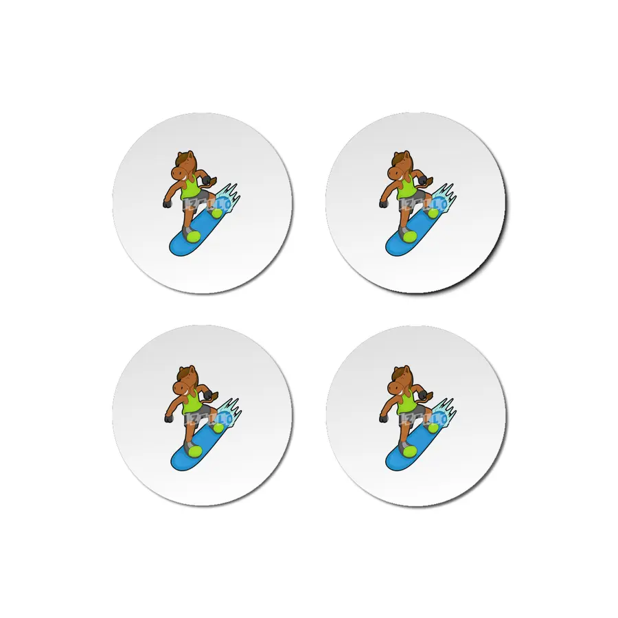 Horse as Snowboarder with Snowboard Bardak Altlığı