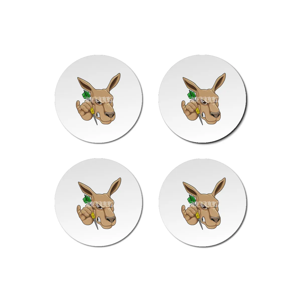 Kangaroo as Dart player with Dart Bardak Altlığı