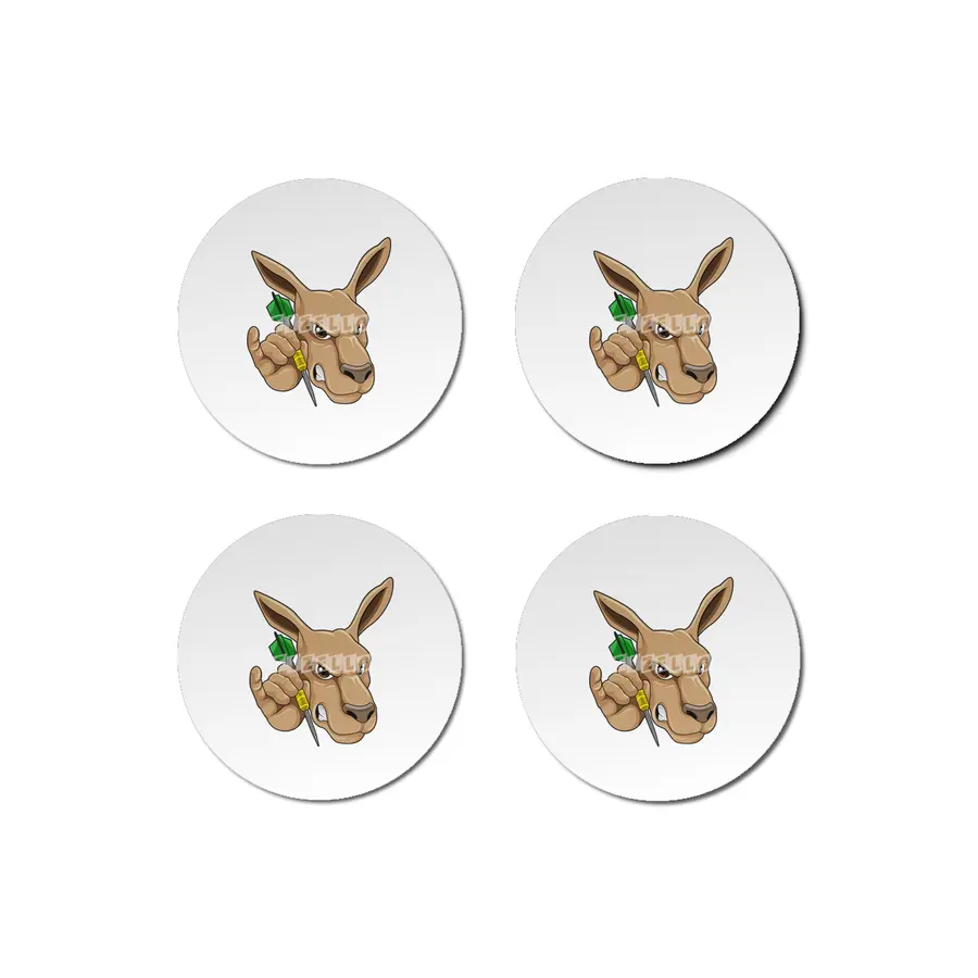 Kangaroo as Dart player with Dart Bardak Altlığı