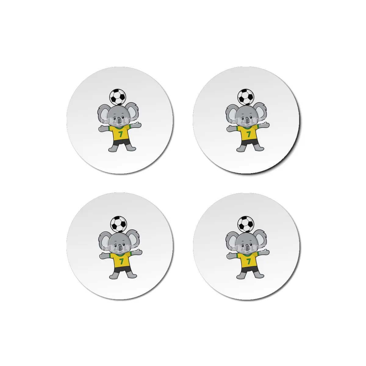 Koala as Soccer player with Soccer ball Bardak Altlığı