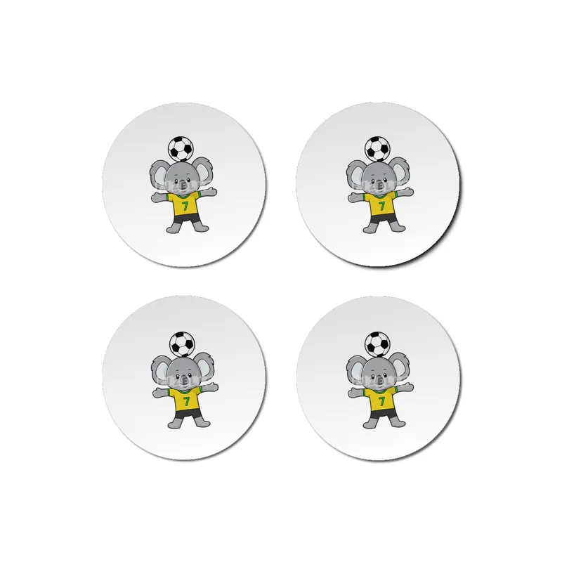Koala as Soccer player with Soccer ball Bardak Altlığı