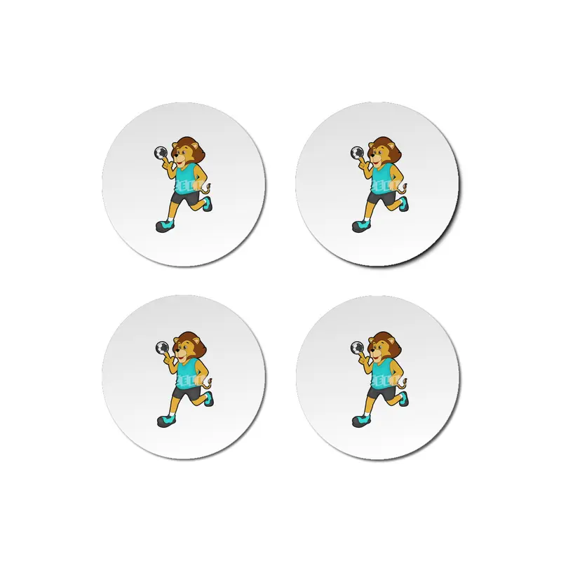 Lion at Handball player with Handball Bardak Altlığı