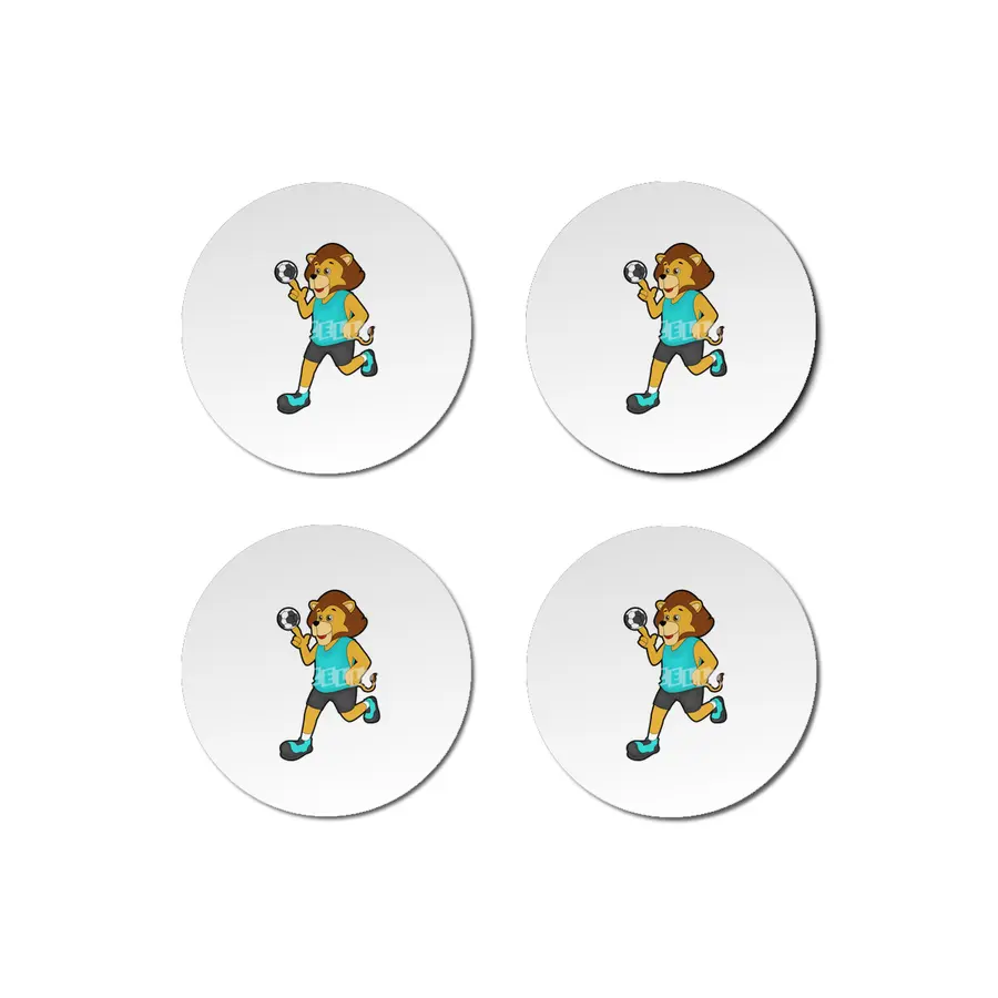 Lion at Handball player with Handball Bardak Altlığı