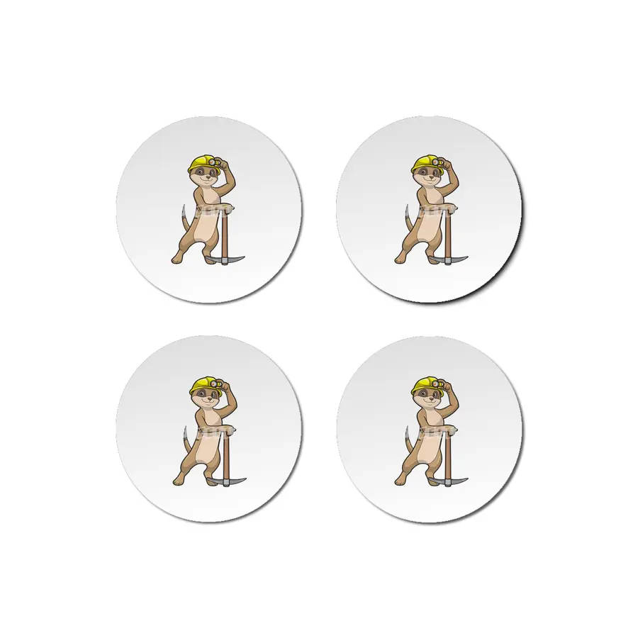 Meerkat as Miner with Pickaxe Bardak Altlığı