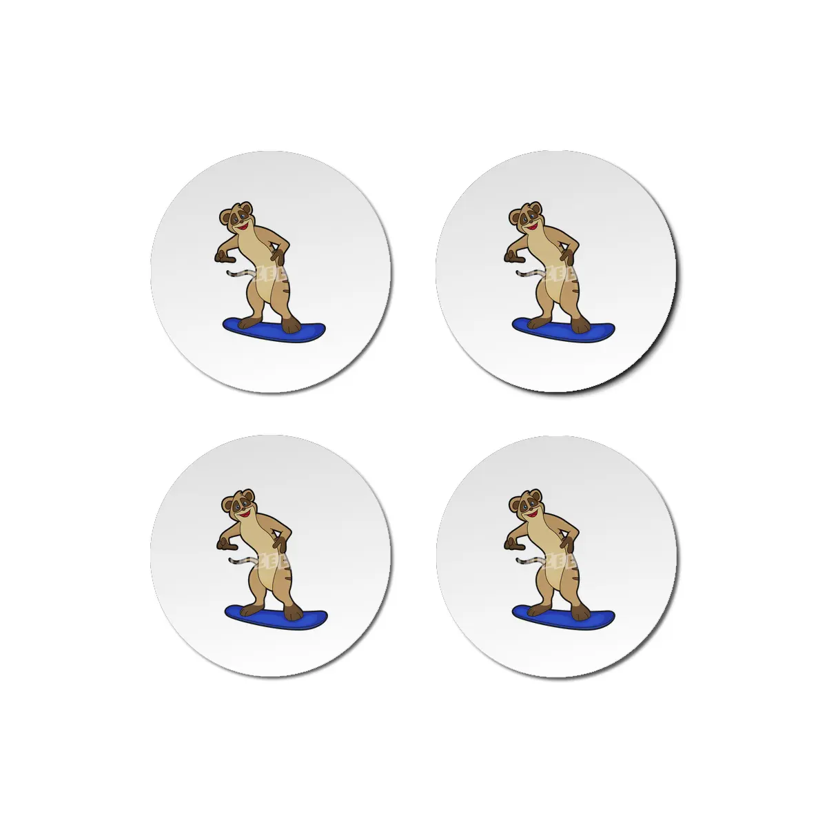Meerkat as Snowboarder with Snowboard Bardak Altlığı