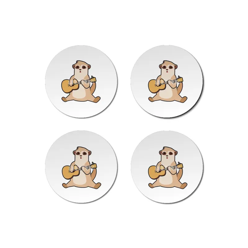 Meerkat at Music with Guitar Bardak Altlığı