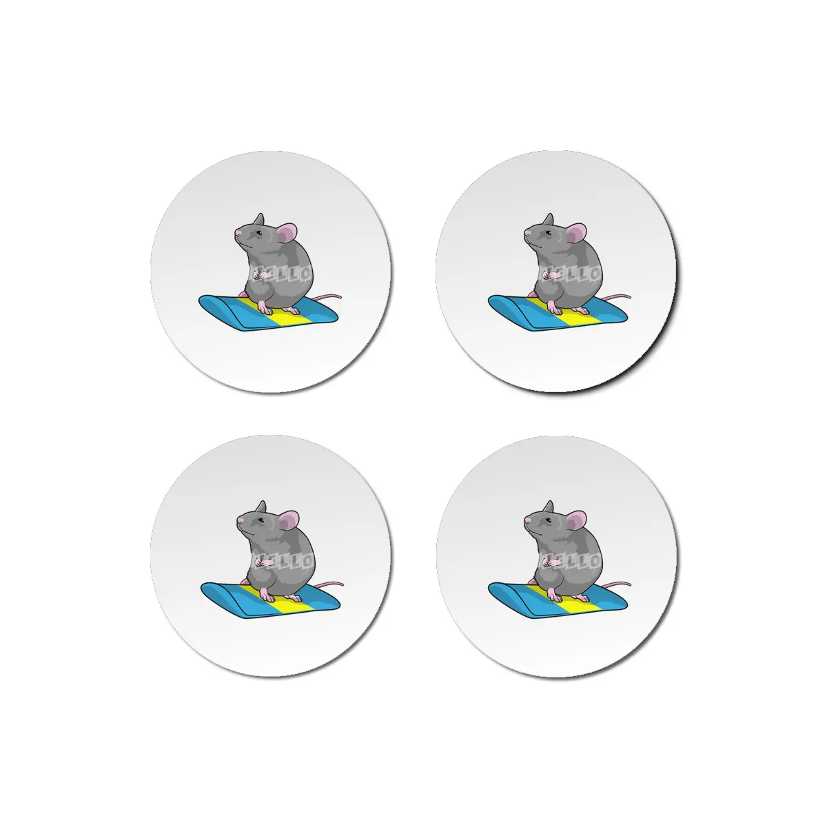 Mouse as Snowboarder with Snowboard Bardak Altlığı