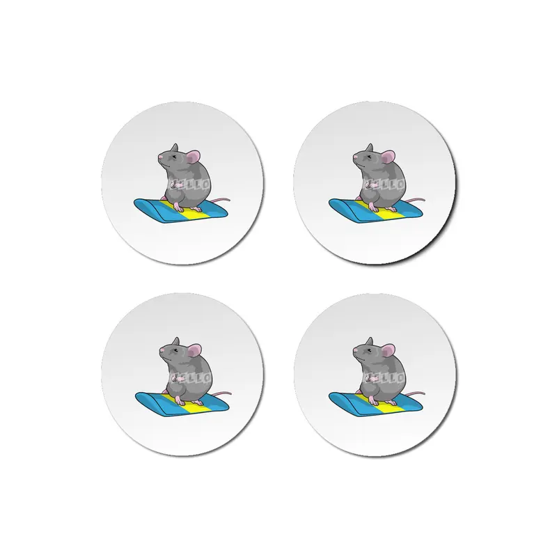 Mouse as Snowboarder with Snowboard Bardak Altlığı