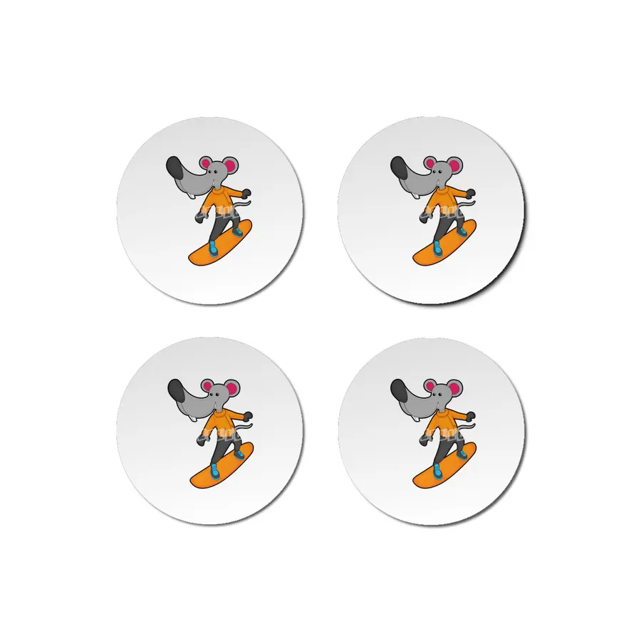 Mouse as Snowboarder with Snowboard Bardak Altlığı